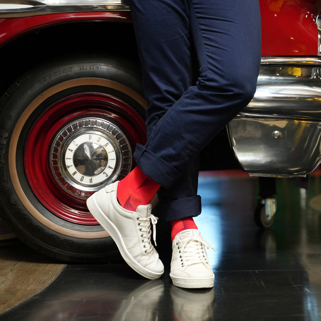 Chaussettes mi-mollet - Uni - Rouge