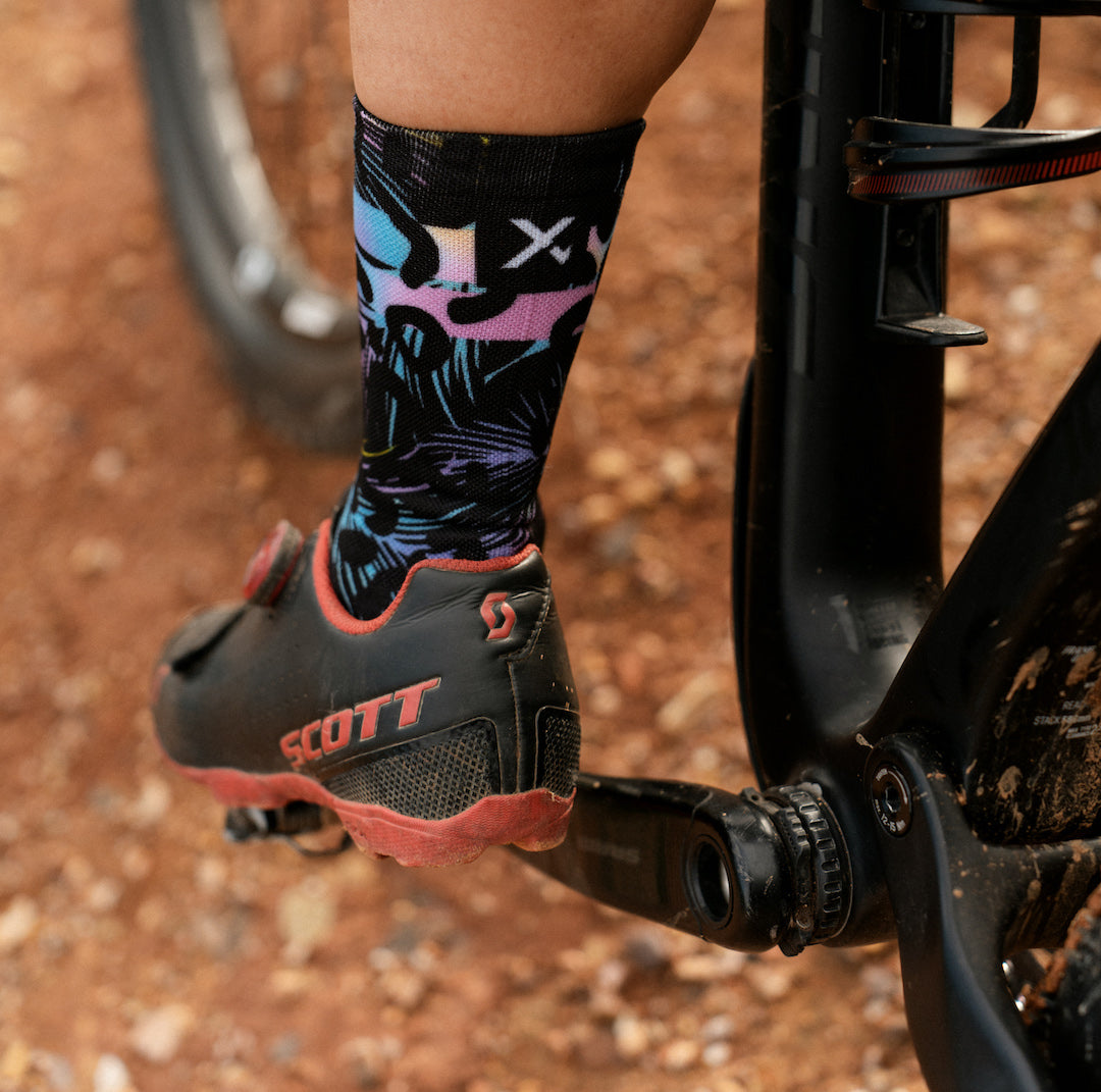 Chaussettes mi-mollet - Pastel-noir