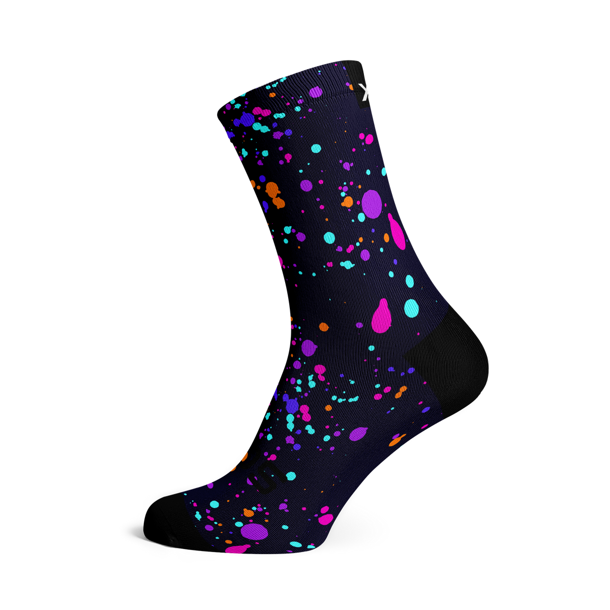 Chaussettes mi-mollet - Éclaboussures violettes