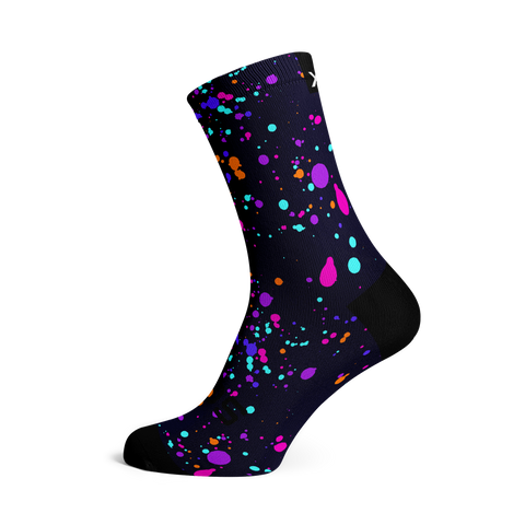 Chaussettes mi-mollet - Éclaboussures violettes