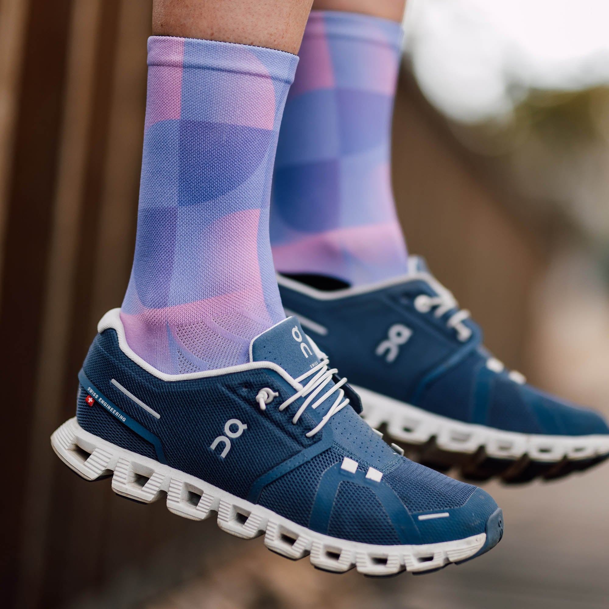 Chaussettes mi-mollet - Uni - violet
