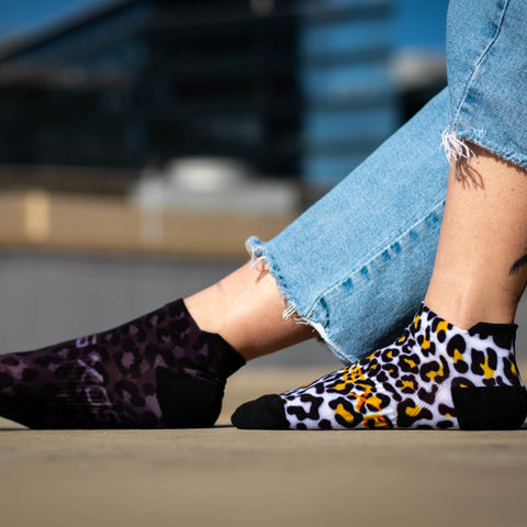 Chaussettes à languette - Léopard-blanc